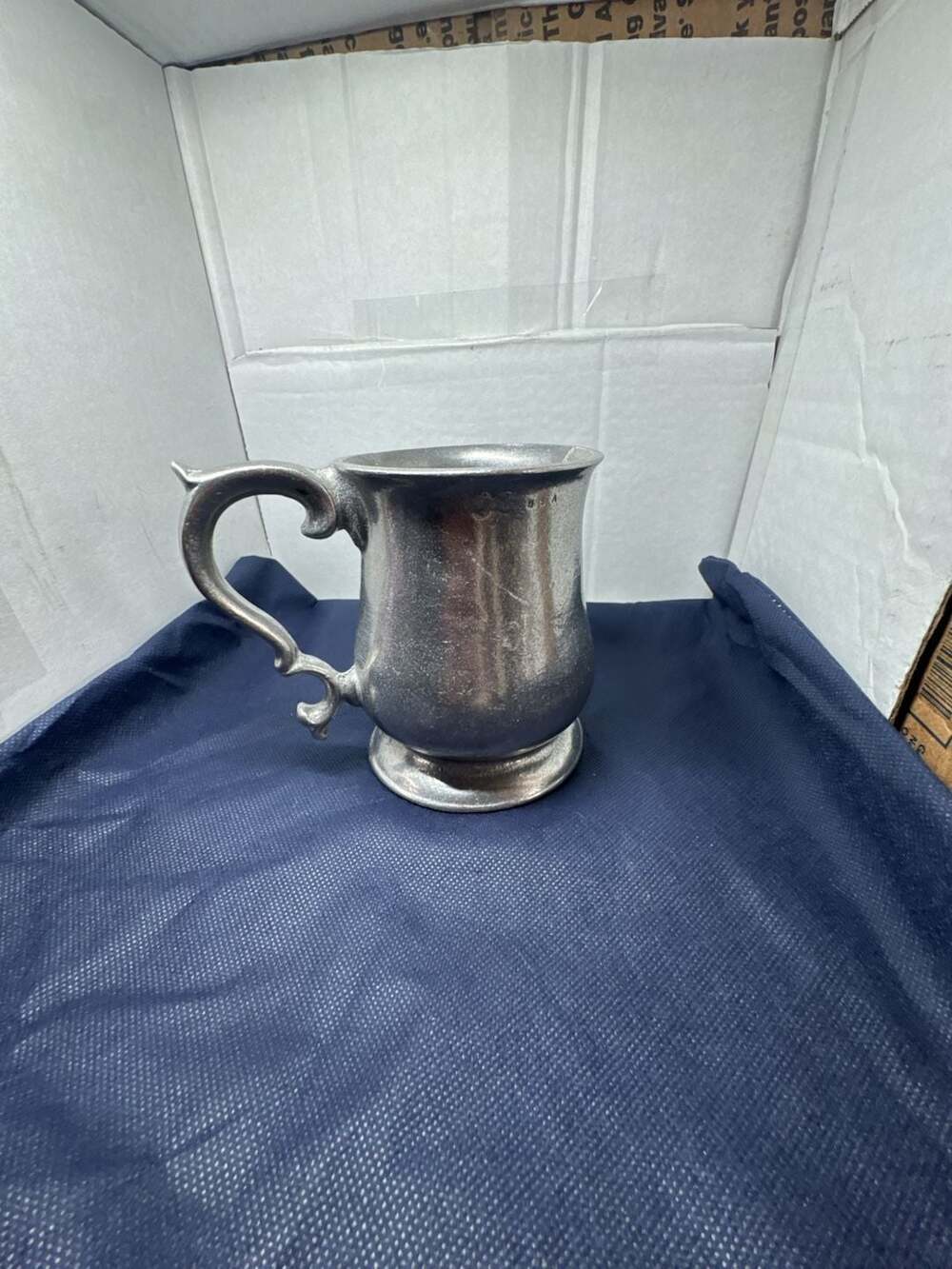 Vintage Crown Castle Ltd Pewter Bread Salad Plates & Mug Queen Anne Made In USA